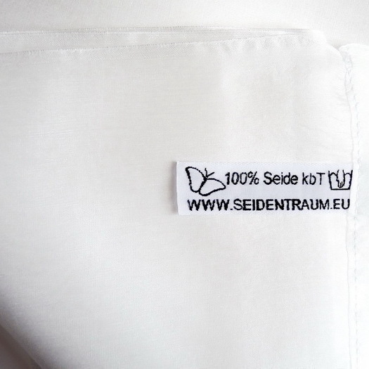 Peace Silk satin poquet square DEVA • 30 cm natural 100% organic silk